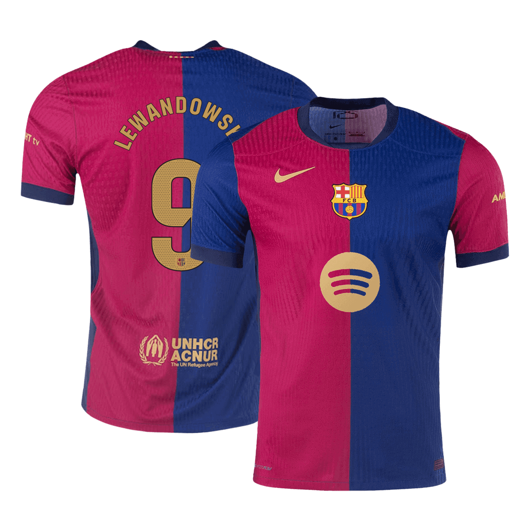 LEWANDOWSKI #9 Barcelone Domicile Maillot 2024/25 Authentique - Spotify Logo Without Text - Mon Maillot Foot Store