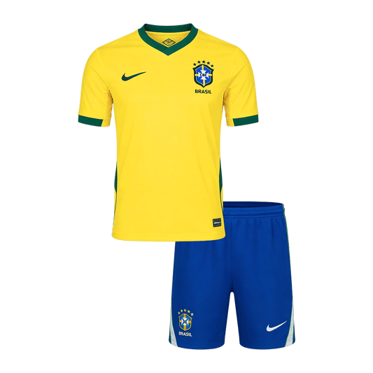 Brésil Domicile Maillot Kit - Coupe du Monde 2026 Enfant Jaune