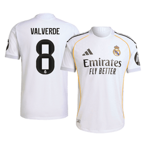 VALVERDE #8 Real Madrid Domicile Maillot 2025/26 Authentique