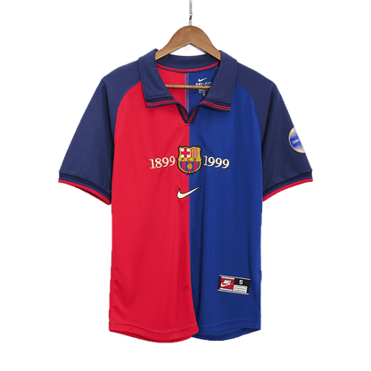 KLUIVERT #9 Retro Barcelona Domicile Maillot 1999/00-100th Anniversaire
