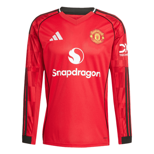 Manchester United Domicile Maillot Manches Longues 2025/26 Grande Taille