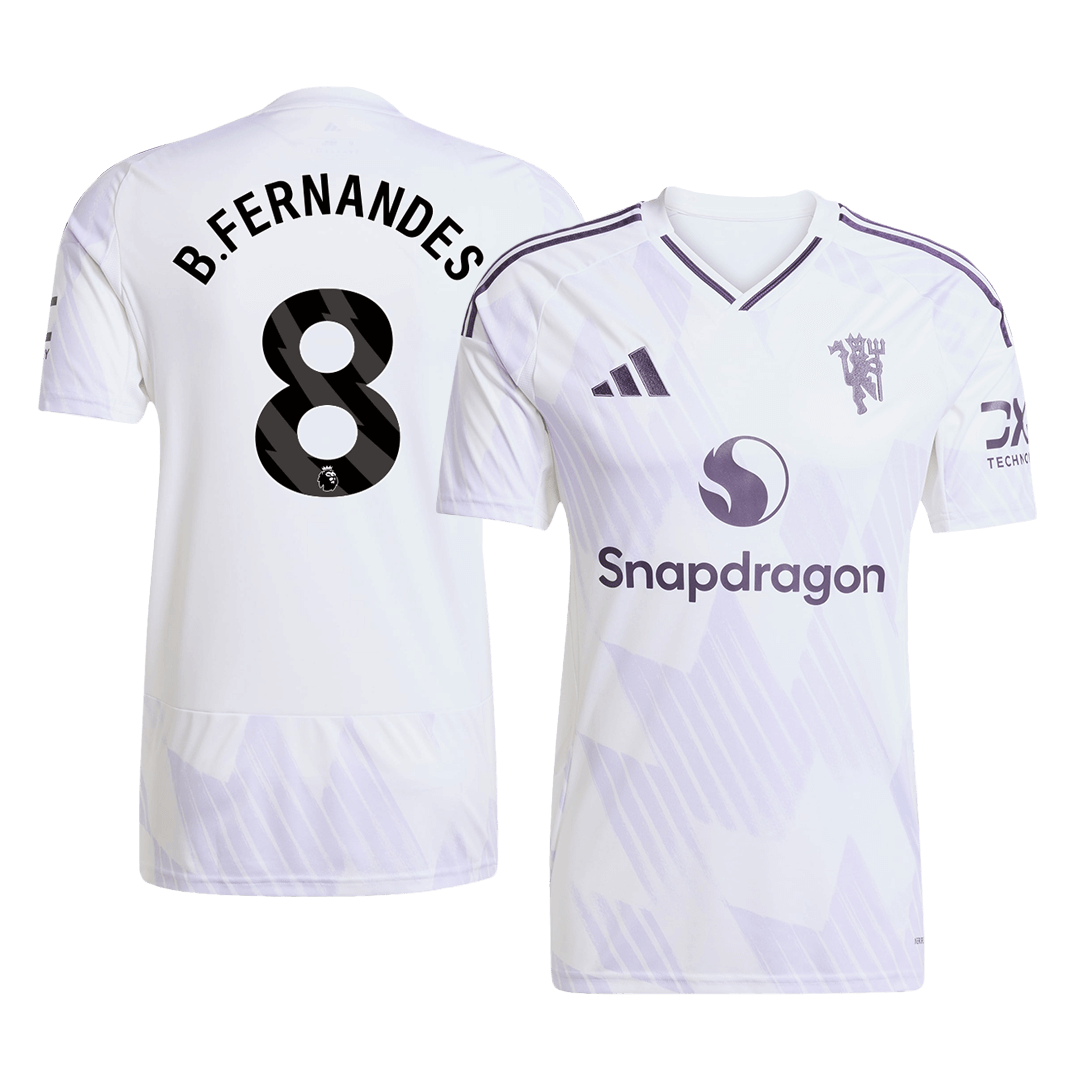 B.FERNANDES #8 Manchester United Extérieur Maillot 2025/26 Grande Taille