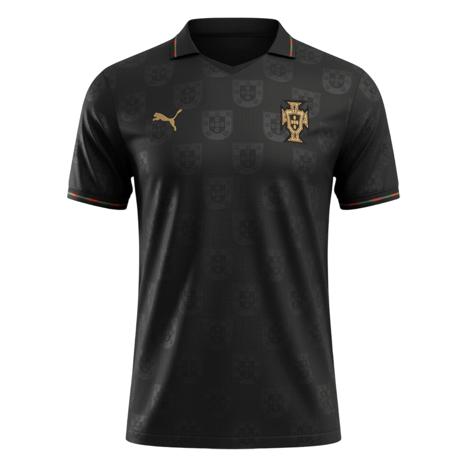 T-shirt Portugal CR7 – Noir Et Or Métallisé, Dashop