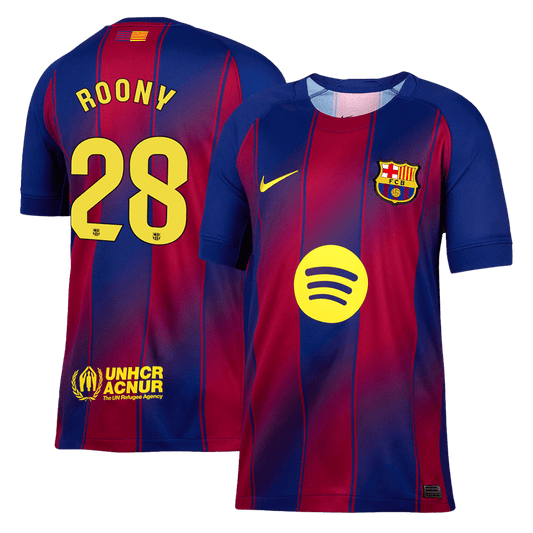 ROONY #28 Barcelone Domicile Maillot 2025/26 Rouge et Bleu - Super