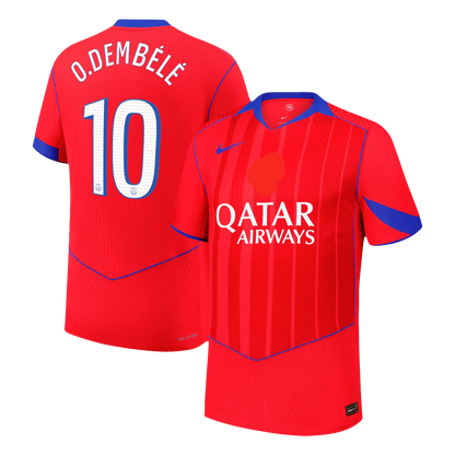 O.DEMBÉLÉ #10 Paris Third Maillot 2025/26 Rouge Authentique