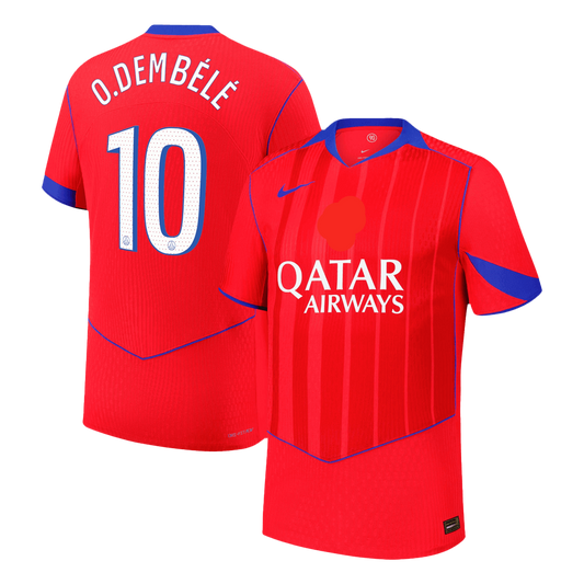 O.DEMBÉLÉ #10 Paris Third Maillot 2025/26 Rouge Authentique