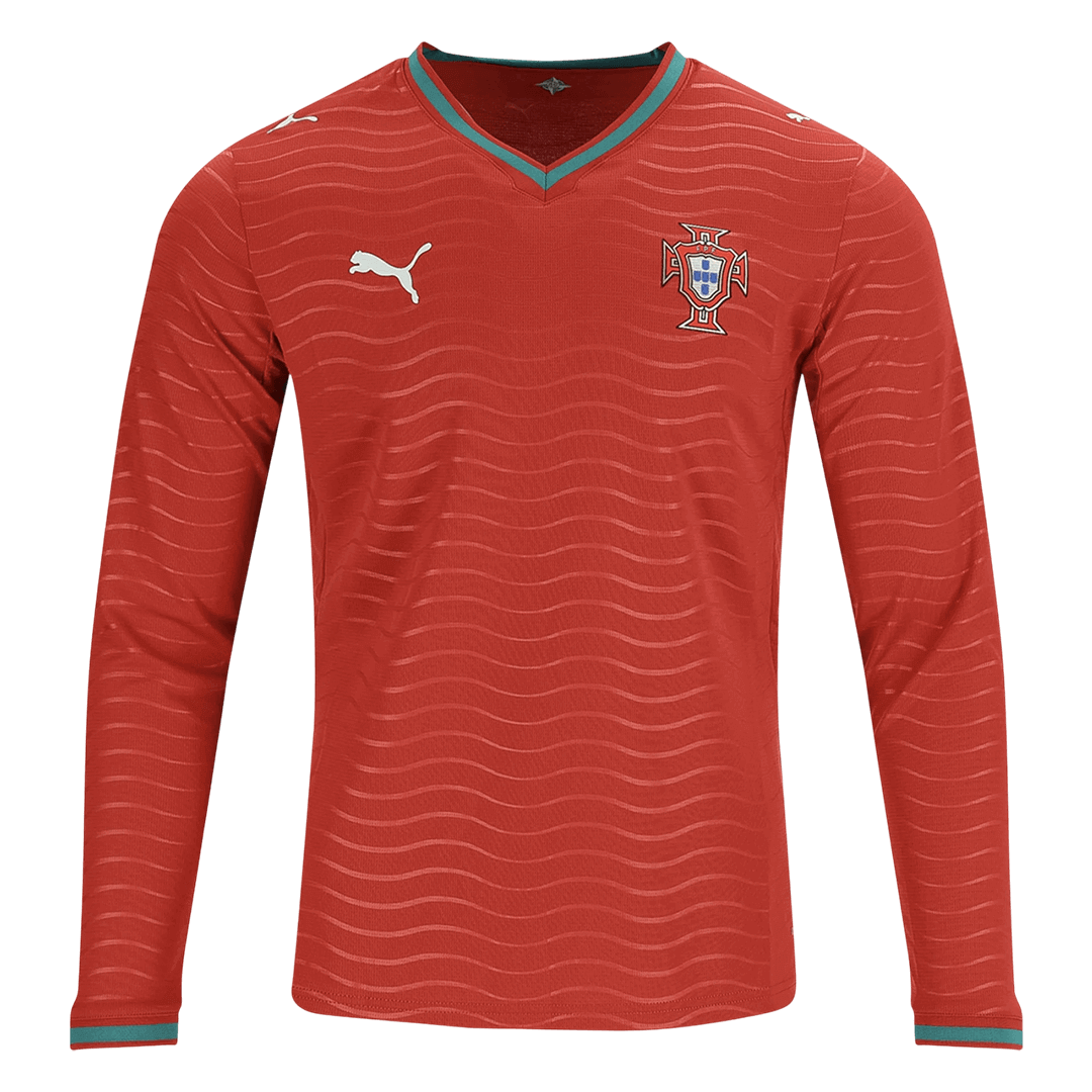 Portugal Domicile Maillot Manches Longues - Coupe du Monde 2026 Rouge