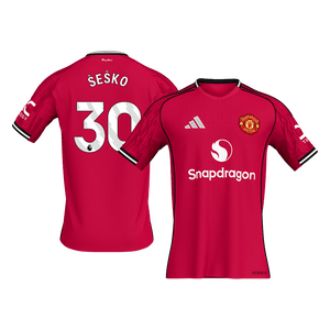 ŠEŠKO #30 Manchester United Domicile Maillot 2025/26 Rouge - Super Grande Taille