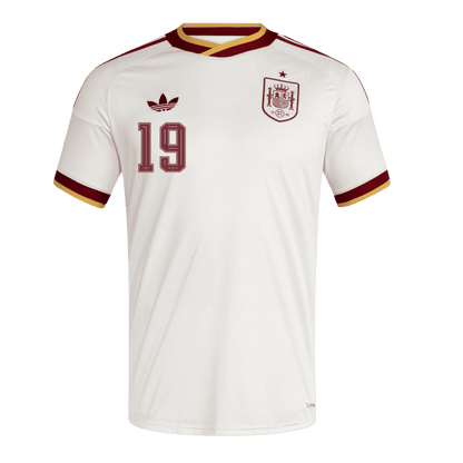 LAMINE YAMAL #19 Spanje Uitshirt - Wereldkampioenschap 2026 Wit