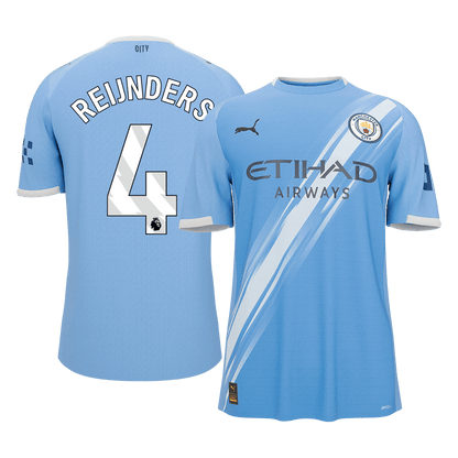 REIJNDERS #4 Manchester City Domicile Maillot 2025/26 Bleu - Super