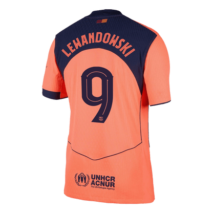 LEWANDOWSKI #9 Barcelone Third Maillot 2025/26 Orange Authentique - UCL