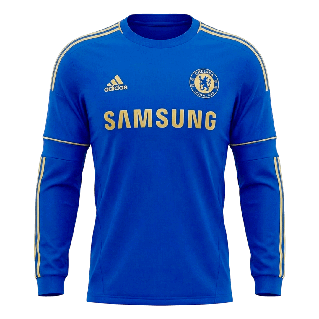 Retro Chelsea Domicile Maillot Manches Longues 2012/13 Bleu