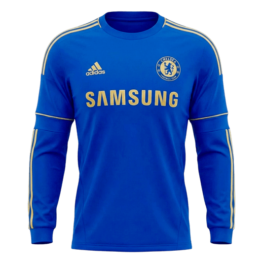 Retro Chelsea Domicile Maillot Manches Longues 2012/13 Bleu