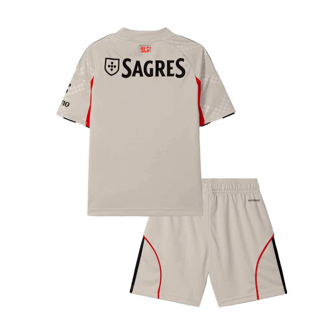 Lisbonne Extérieur Maillot Kit 2025/26 Junior Beige