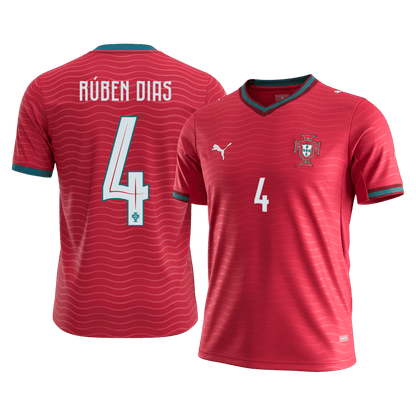 RÚBEN DIAS #4 Portugal Thuisshirt - WK 2026 Rood