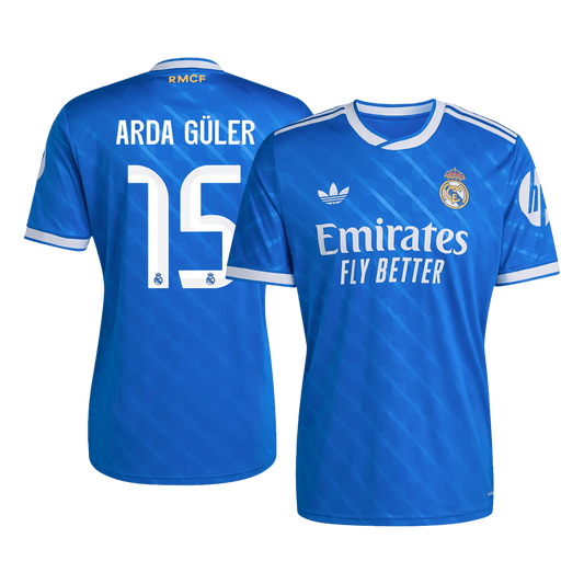 ARDA GÜLER #15 Real Madrid Third Maillot 2025/26 Bleu