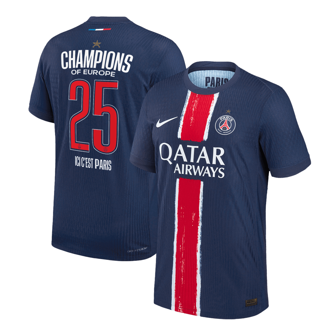 Maillot PSG Champions Edition Collector avec Étoile 2024/25 Authentique - CHAMPIONS OF EUROPE