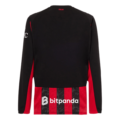 AC Milan Domicile Maillot Manches Longues 2025/26 Rouge&Noir Grande Taille