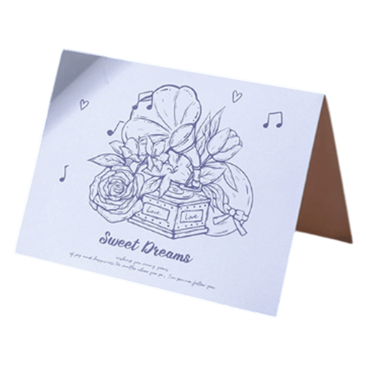 Muziekdoos op maat Sweet Dreams Jubileumkaart Blauw