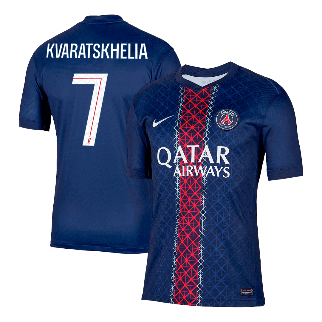 KVARATSKHELIA #7 Paris Saint-Germain Domicile Maillot 2025/26 Grande Taille