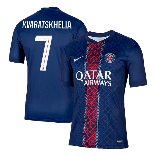 KVARATSKHELIA #7 Paris Saint-Germain Domicile Maillot 2025/26 Grande Taille