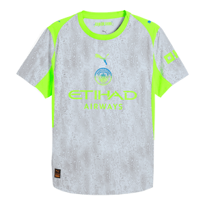 Manchester City Third Maillot 2025/26 Gris Authentique