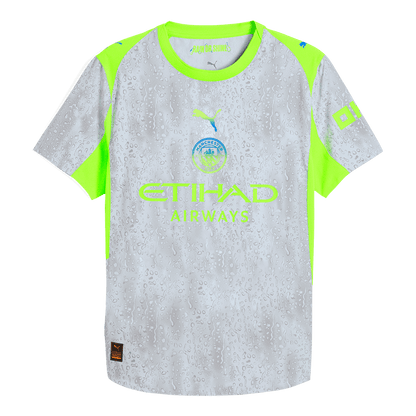 Manchester City Third Maillot 2025/26 Gris Authentique Grande Taille