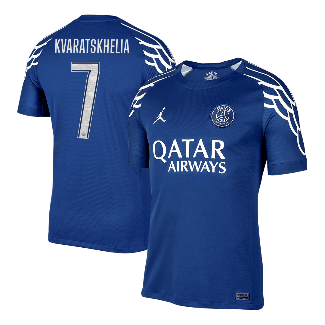 KVARATSKHELIA #7 Paris Saint-Germain Fourth Away Maillot 2024/25 - UCL