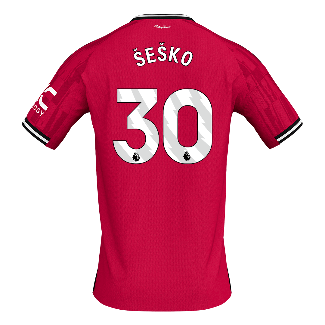 ŠEŠKO #30 Manchester United Domicile Maillot 2025/26 Rouge - Super