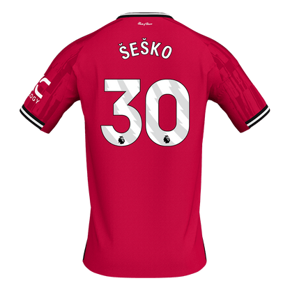 ŠEŠKO #30 Manchester United Domicile Maillot 2025/26 Rouge - Super Grande Taille