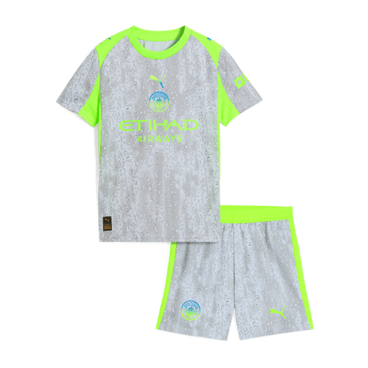 Manchester City Third Maillot Kit 2025/26 Junior Gris