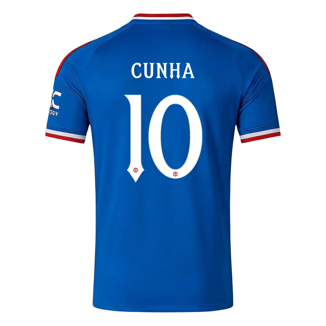 CUNHA #10 Manchester United Extérieur Maillot 2026/27 Bleu - UCL