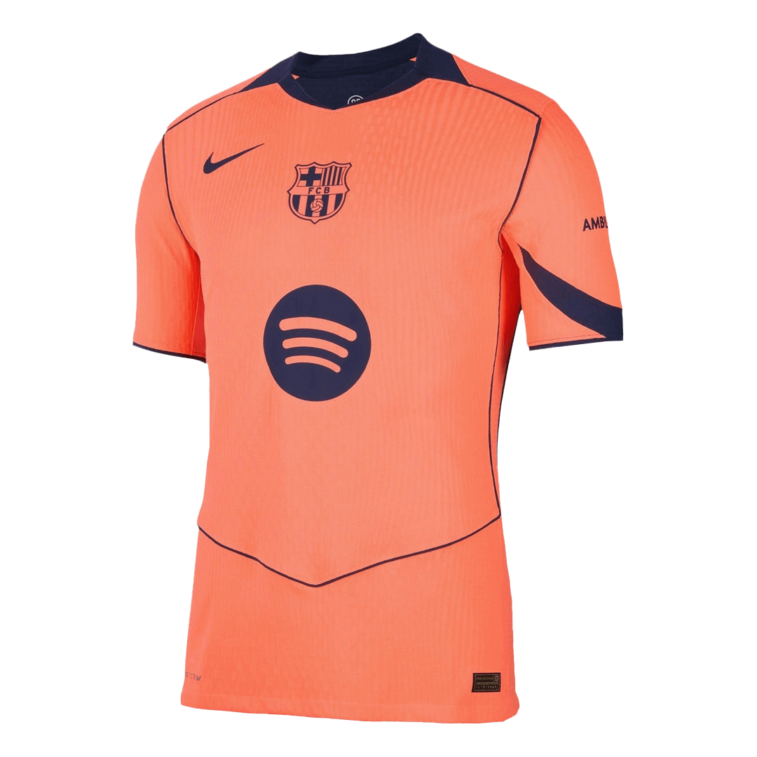 RAPHINHA #11 Barcelone Third Maillot 2025/26 Orange Authentique - UCL