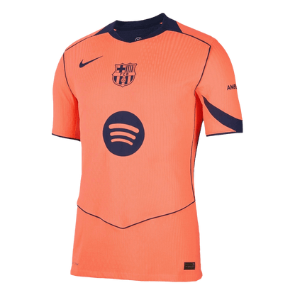 LAMINE YAMAL #10 Barcelone Third Maillot 2025/26 Orange Authentique - UCL