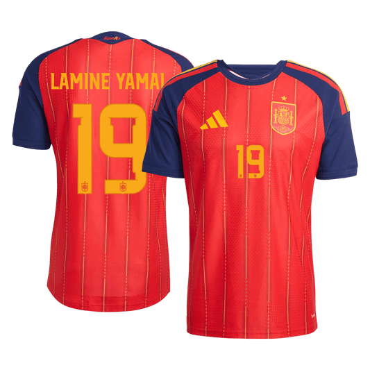 LAMINE YAMAL #19 Spanje Thuisshirt - Wereldkampioenschap 2026 Rood Speler