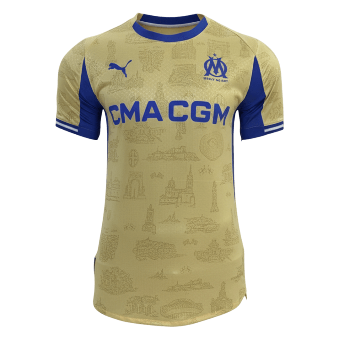 Olympique de Marseille Fourth Maillot 2025/26 Jaune Joueur Grande Taille
