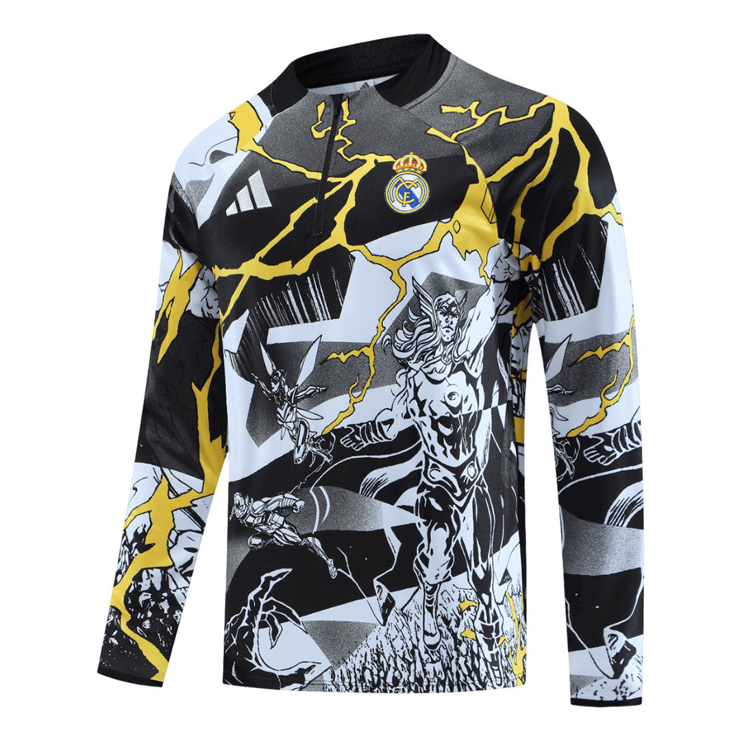 Real Madrid Sweatshirt Tenue 2025/26 Kind Zwart