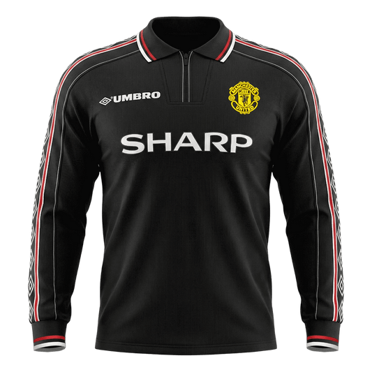 Retro Manchester United Extérieur Maillot Manches Longues 1998 Noir