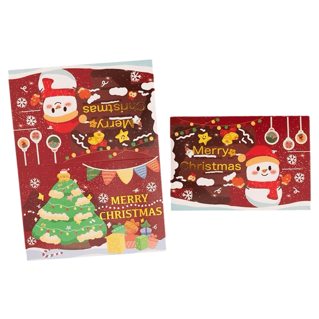 Carte de Noël personnalisée – Bonhomme de neige – Message personnalisé