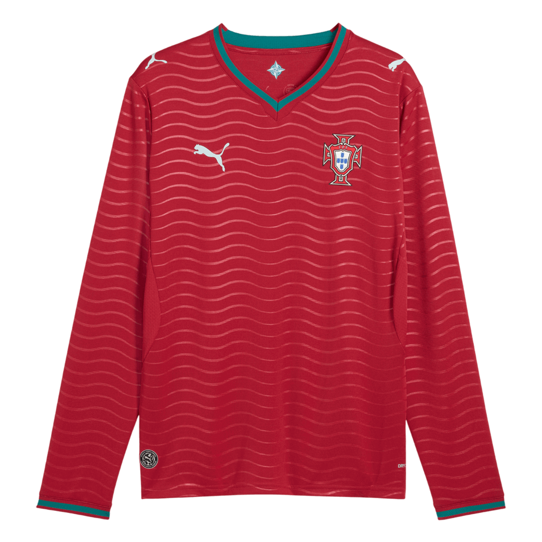 Portugal Domicile Maillot Manches Longues - Coupe du Monde 2026 Rouge Grande Taille