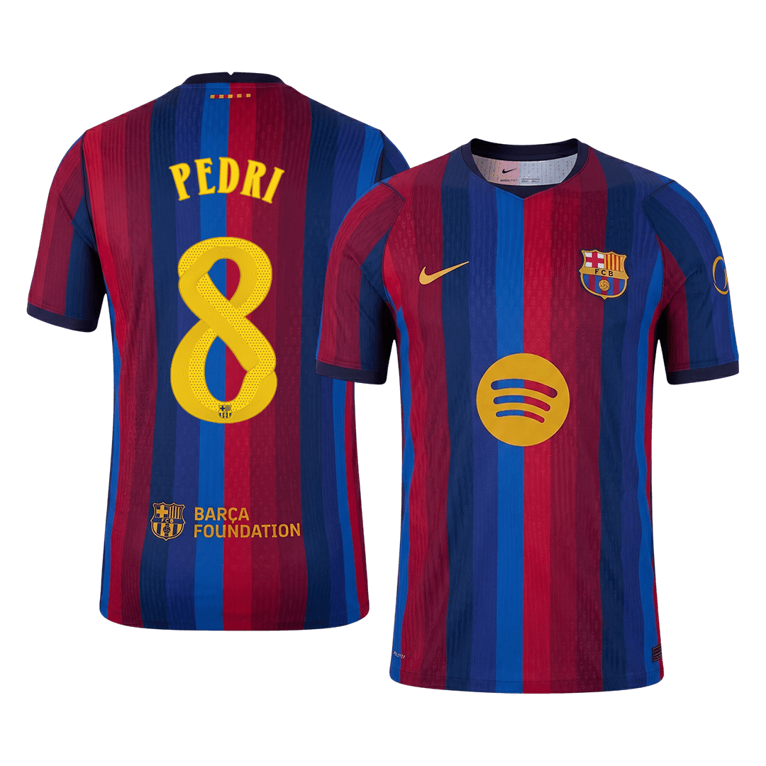 PEDRI #8 Barcelone Domicile Maillot 2026/27 Rouge&Bleu Joueur - UCL