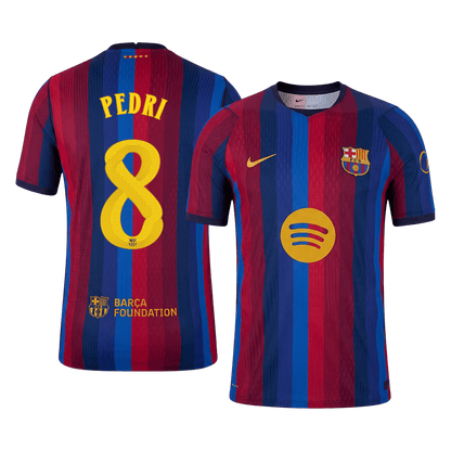 PEDRI #8 Barcelone Domicile Maillot 2026/27 Rouge&Bleu Joueur - UCL
