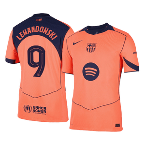 LEWANDOWSKI #9 Barcelone Third Maillot 2025/26 Orange Authentique - UCL