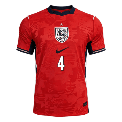 RICE #4 Engeland Uitshirt - Wereldkampioenschap 2026 Rood Speler