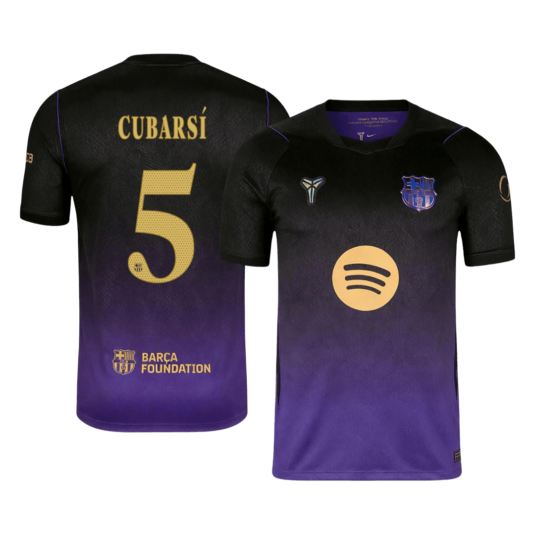 CUBARSÍ #5 Barcelone Extérieur Maillot 2026/27 Black/Purple - UCL