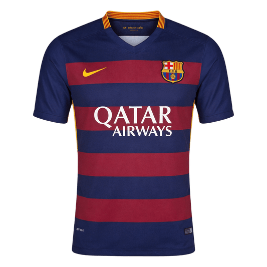 Retro Barcelona Thuisshirt 2015/16 Blauw&Granaatrood