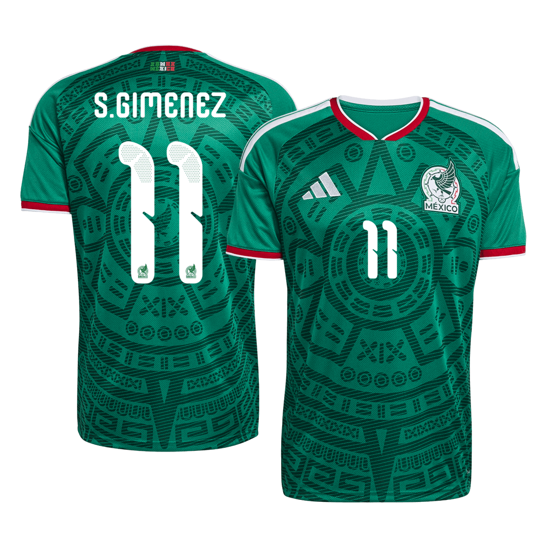 S.GIMENEZ #11 Mexique Domicile Maillot - Coupe du Monde 2026 Vert