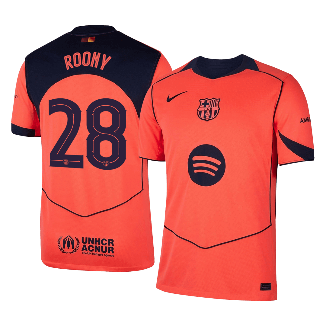 ROONY #28 Barcelone Third Maillot 2025/26 Orange