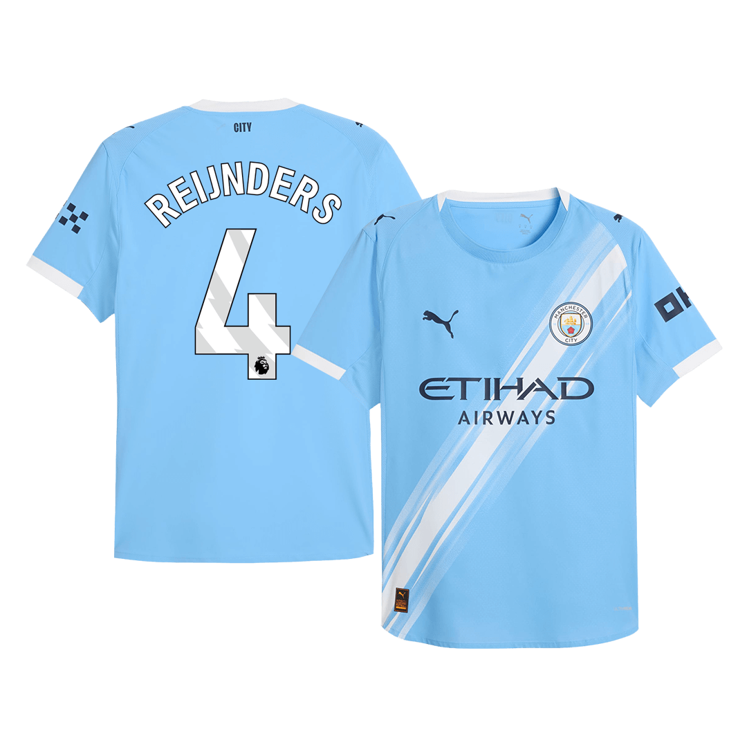 REIJNDERS #4 Manchester City Domicile Maillot 2025/26 Bleu Joueur
