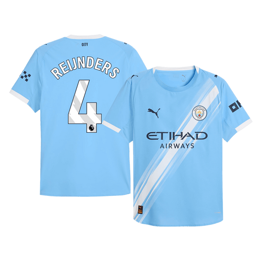 REIJNDERS #4 Manchester City Domicile Maillot 2025/26 Bleu Joueur